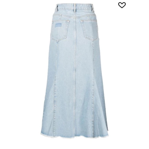 Bleach Denim Peplum Midi Skirt GANNI - Picture 3 of 3